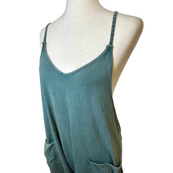 Free People FP Movement Hot Shot Onesie Jumpsuit • Midnight Jade Strappy Back - Picture 5 of 14